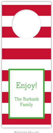 Personalized Wine Bottle Tags by Boatman Geller (Awning Stripe Red) Personalized Wine Bottle Tags by Boatman Geller (Awning Stripe Red)