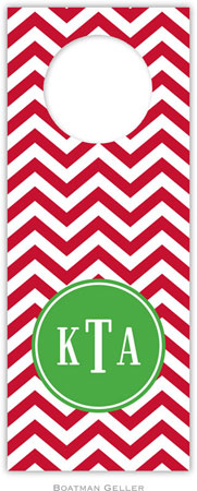 Personalized Wine Bottle Tags by Boatman Geller (Chevron Red Preset)