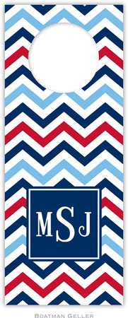 Personalized Wine Bottle Tags by Boatman Geller (Chevron Blue & Red Preset) Personalized Wine Bottle Tags by Boatman Geller (Chevron Blue & Red Preset)
