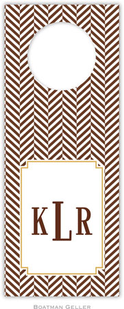Personalized Wine Bottle Tags by Boatman Geller (Herringbone Chocolate) Personalized Wine Bottle Tags by Boatman Geller (Herringbone Chocolate)