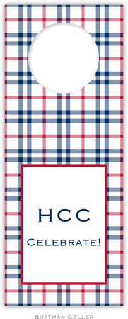 Personalized Wine Bottle Tags by Boatman Geller (Miller Check Navy & Red) Personalized Wine Bottle Tags by Boatman Geller (Miller Check Navy & Red)