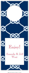 Personalized Wine Bottle Tags by Boatman Geller (Nautical Knot Navy)