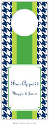 Personalized Wine Bottle Tags by Boatman Geller (Alex Houndstooth Navy)