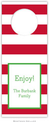 Personalized Wine Bottle Tags by Boatman Geller (Awning Stripe Red)
