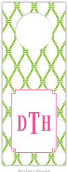 Personalized Wine Bottle Tags by Boatman Geller (Bamboo Green & Raspberry)