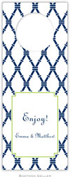 Personalized Wine Bottle Tags by Boatman Geller (Bamboo Navy & Green)