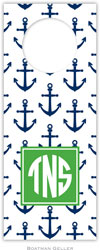 Personalized Wine Bottle Tags by Boatman Geller (Anchors Navy Preset)