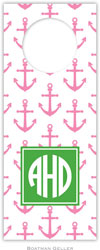 Personalized Wine Bottle Tags by Boatman Geller (Anchors Pink Preset)