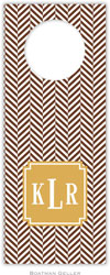 Personalized Wine Bottle Tags by Boatman Geller (Herringbone Chocolate Preset)