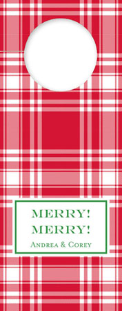 Personalized Wine Bottle Tags by Boatman Geller - Tartan Personalized Wine Bottle Tags by Boatman Geller - Tartan