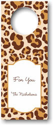 Personalized Wine Bottle Tags by Boatman Geller (Leopard Brown)