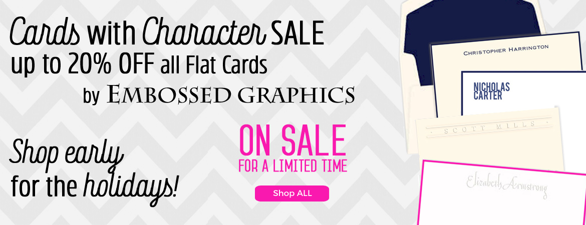 up to 20% off flat notes by Embossed Graphics