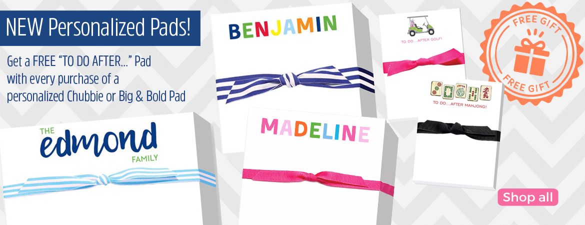 Free Mini To Do Pad with purchase of select Personalized Pads
